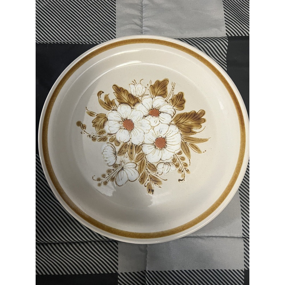 Vintage Mountain Wood Collection Stoneware Dried Flowers 10" Dinner Plate‎ Japan